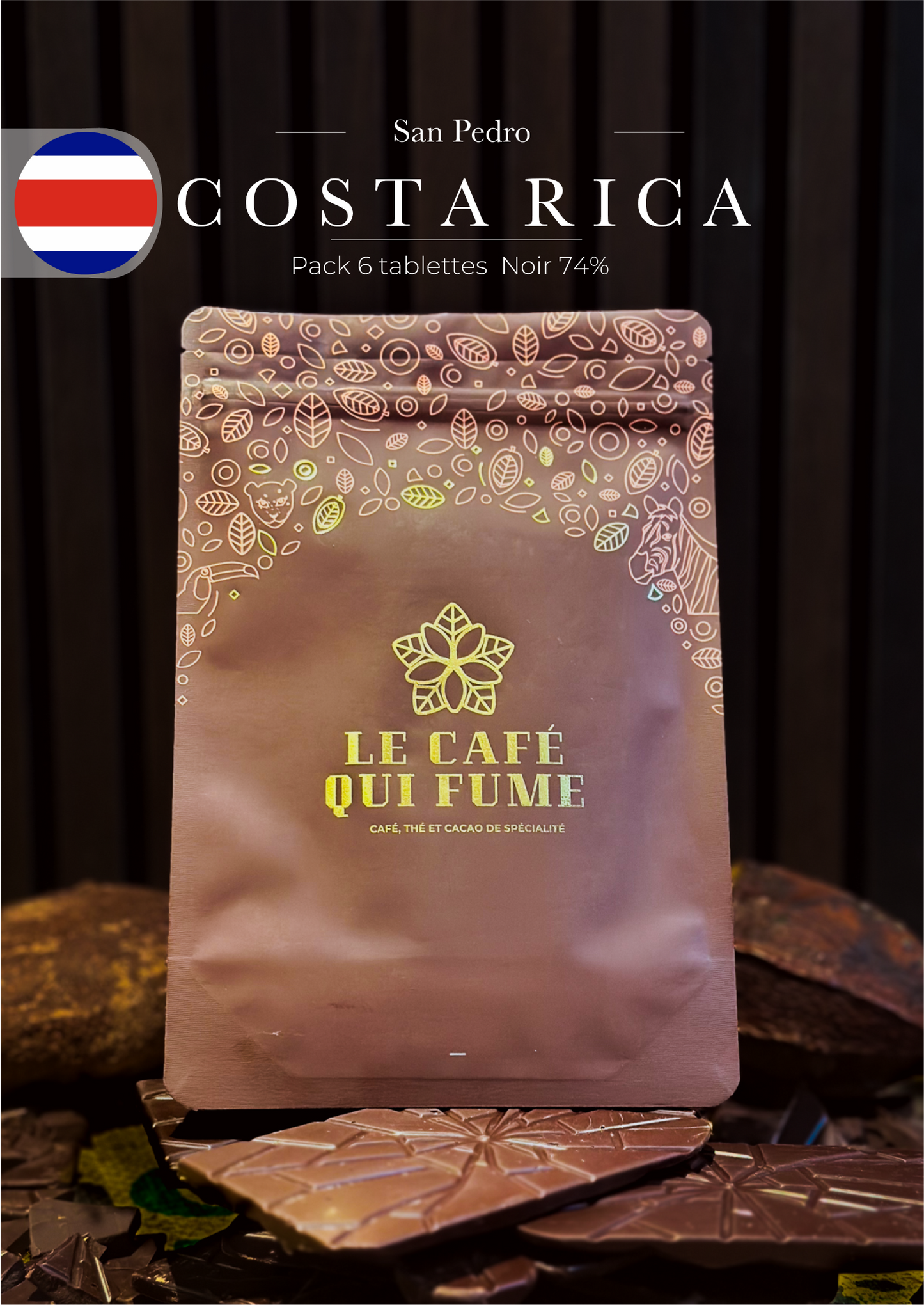 Pack chocolat du Costa rica Noir 74% pour pâtissier