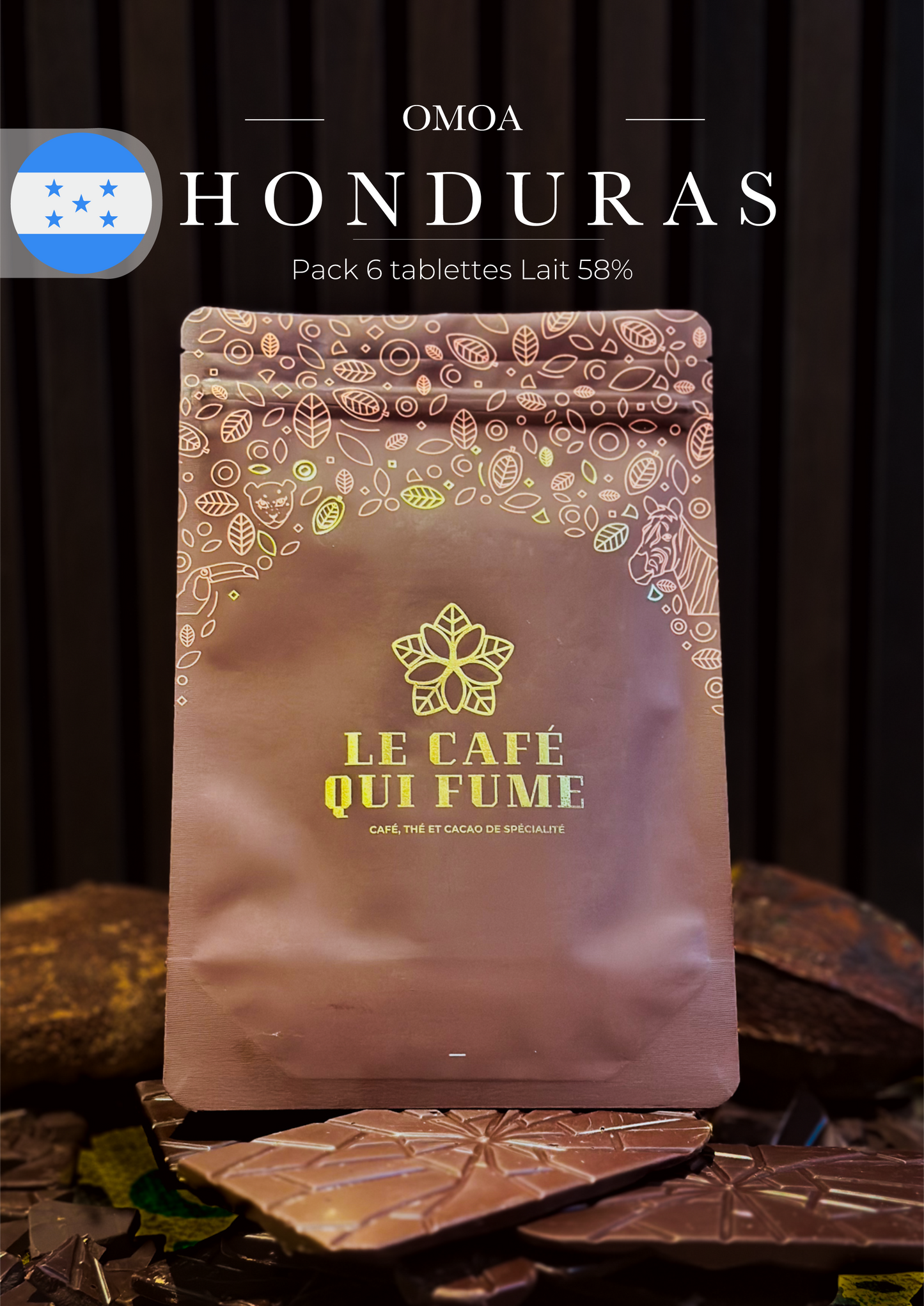 Tablette Lait 58% Honduras OMOA