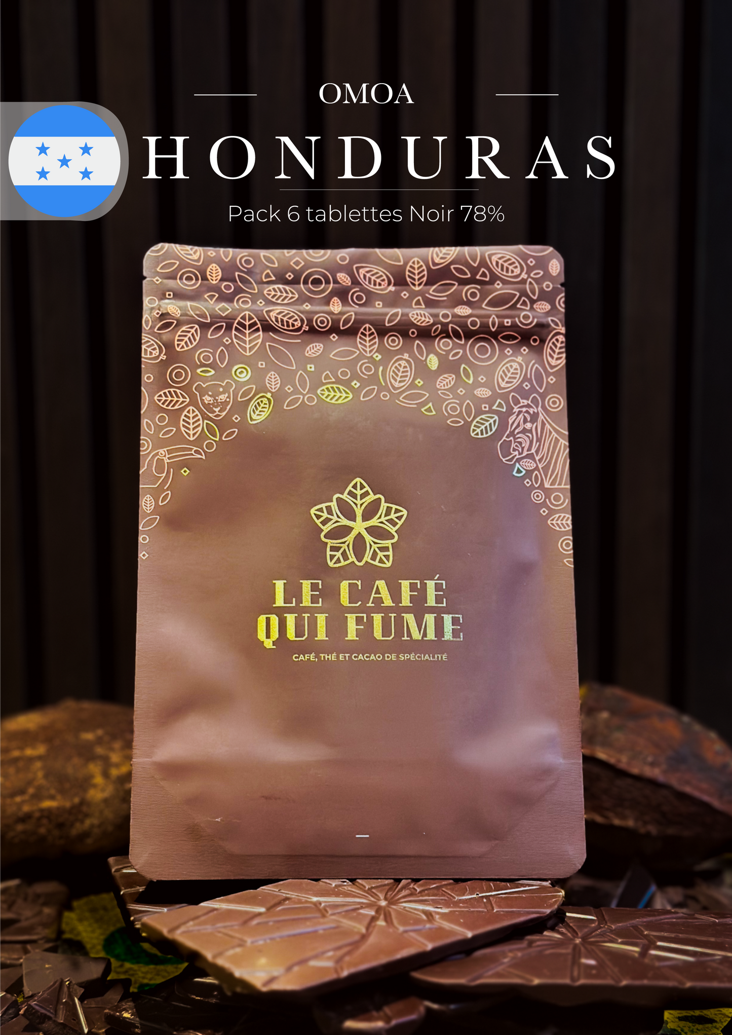 Tablette Noir 78% Honduras OMOA