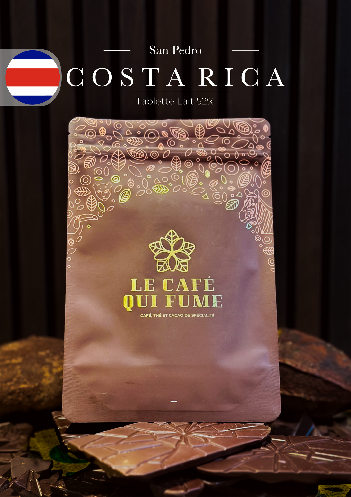 Tablette chocolat du Costa rica lait 52%
